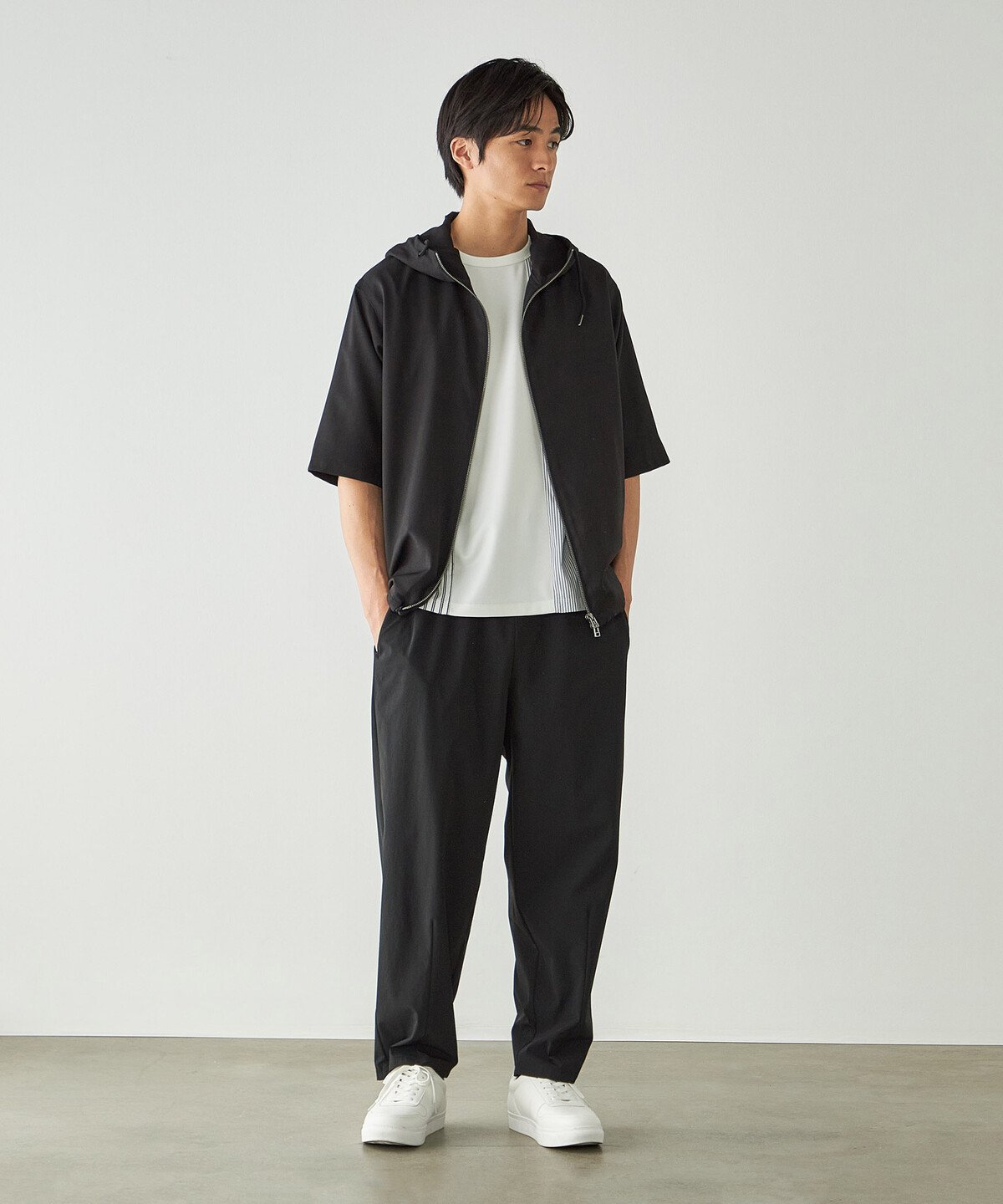 デイリーテック ワイドバルーンパンツ / セットアップ対応 コムサイズム パンツ その他のパンツ ブラック グレー