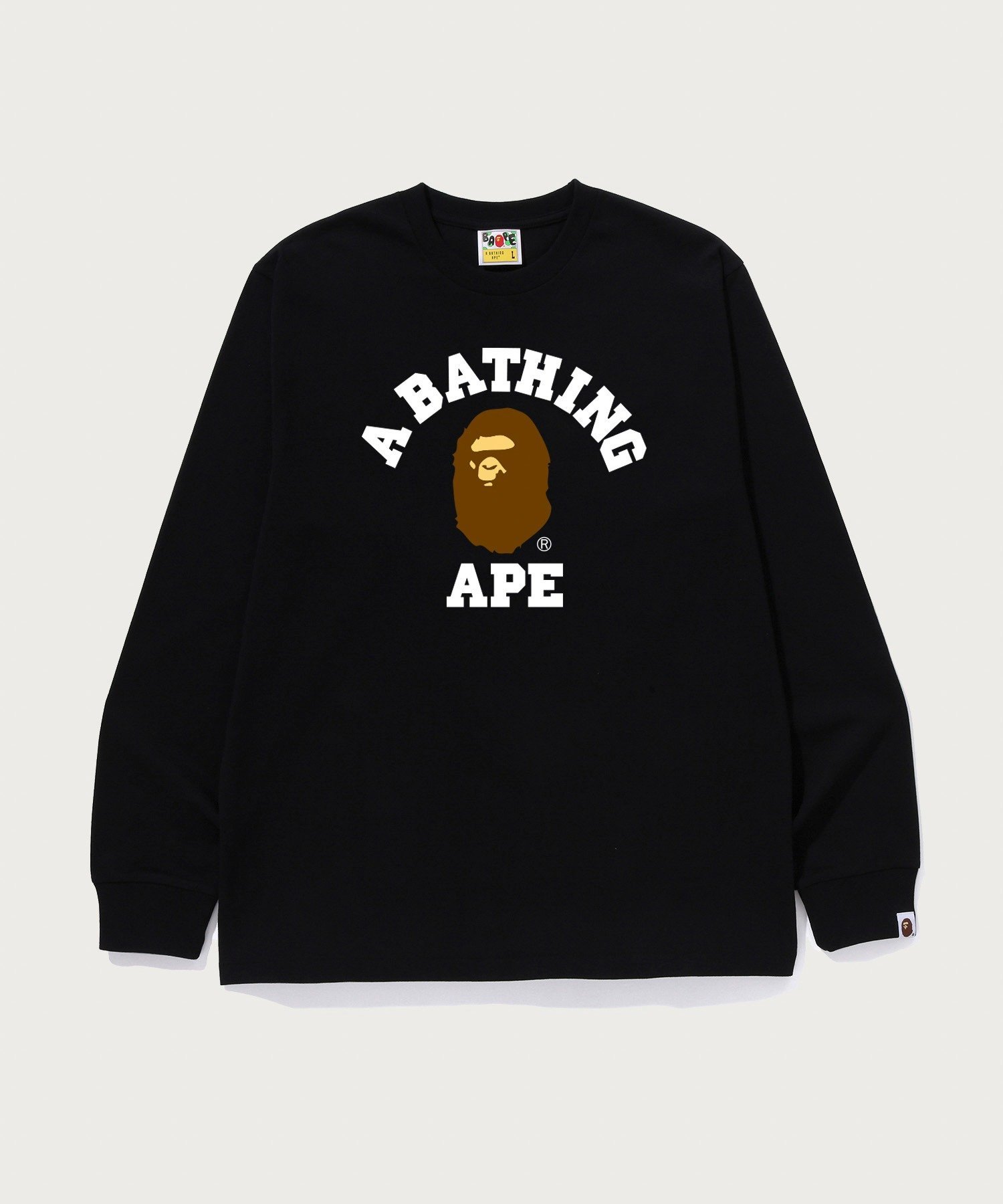 A BATHING APE COLLEGE LS TEE ア ベイシング エイプ トップス カットソー・Tシャツ ピンク ブラック ホワイト グレー ネイビー グリーン【送料無料】