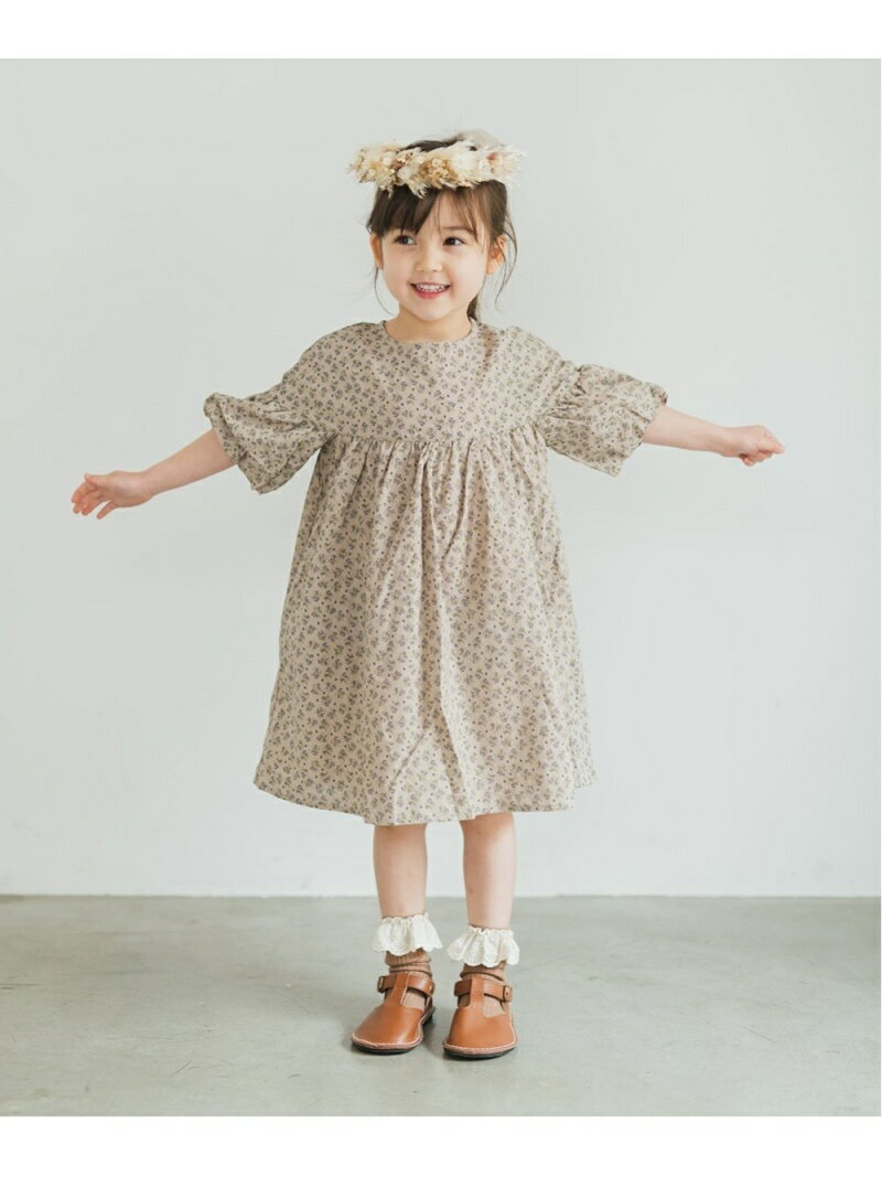 riziere riziere/(K)ボタニカルプリント胸ギャザーワンピース リジェール ワンピース・ドレス その他のワンピース・ドレス ベージュのサムネイル