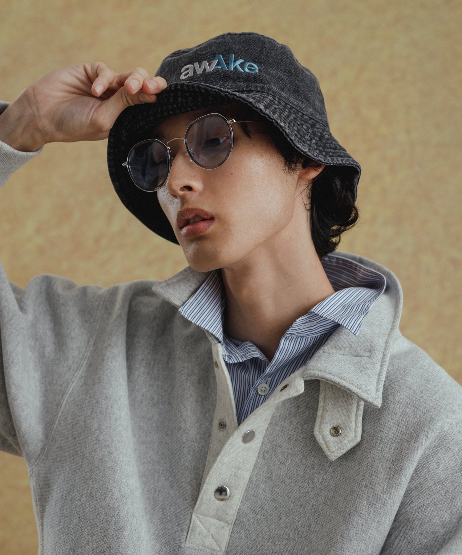 ADAM ET ROPE' HOMME WEB限定《AWAKE*ADAM ET ROPE'》CAP&SUNGLASS アダムエロペ 帽子 ハット ブラック ホワイト グリーン