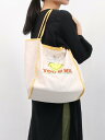 cache cache (L)カシュカシュ cachecache / スマイル柄刺繍トートバッグ アンビリオン バッグ トートバッグ パープル ベージュ グレー...