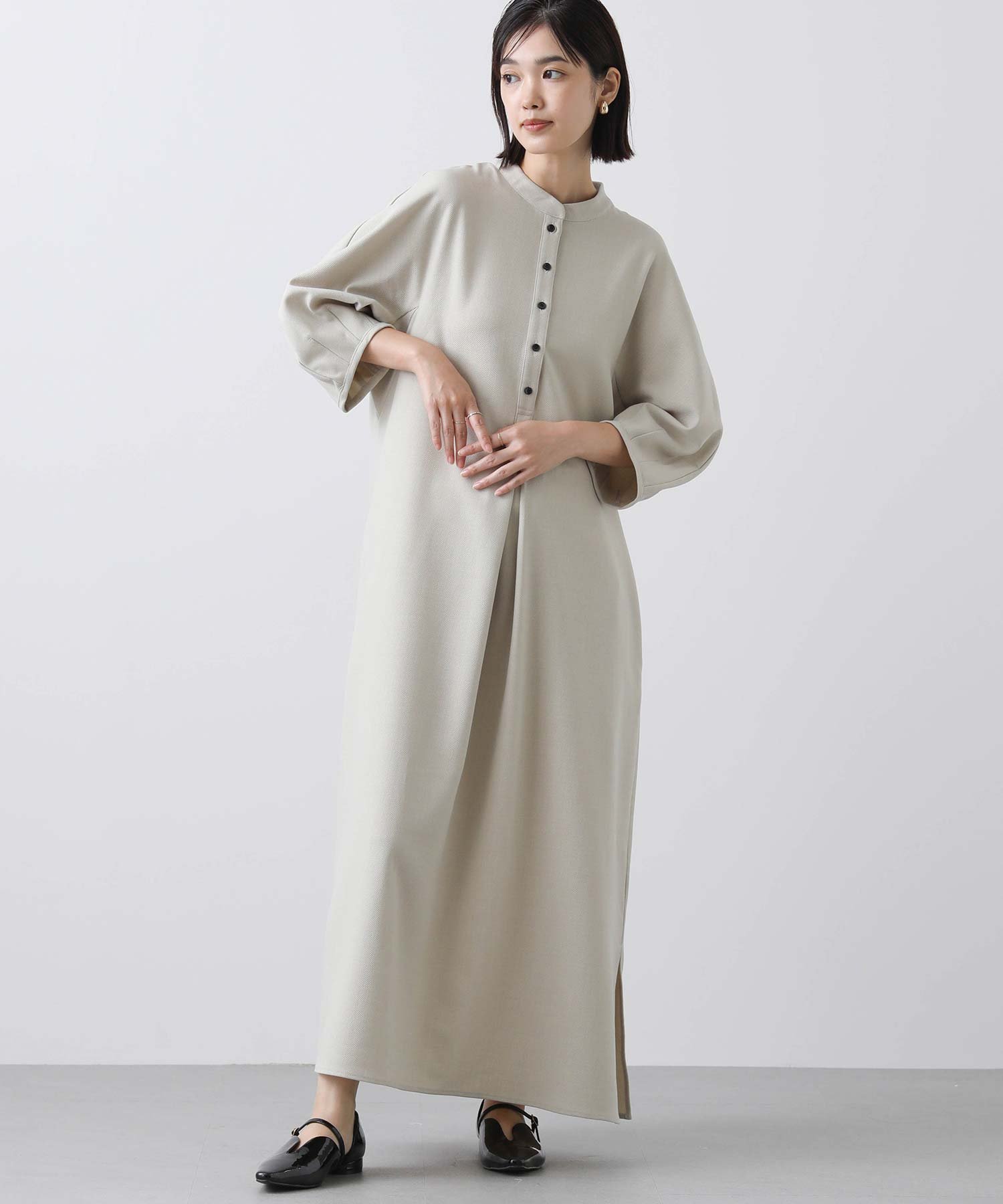 【SALE／60%OFF】Gready Brilliant カルゼヘンリーバナナスリーブワンピース グレディブリリアン ワンピース・ドレス ワンピース ベージュ ブラウン【送料無料】