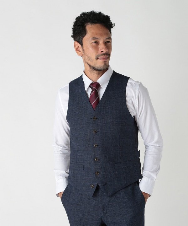 MEN'S BIGI 【ACTIVE TAILOR】ミックスヤーン/ポップサックリバーシブルベスト メンズ ビギ ジャケット・アウター マウンテンパーカー ベージュ ネイビー【送料無料】