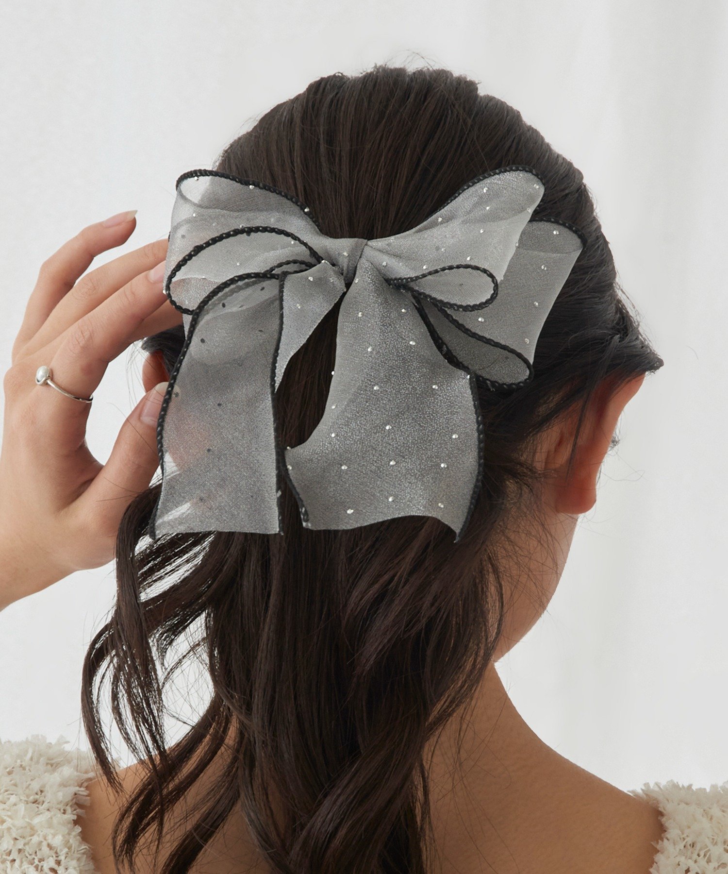 【SALE／20%OFF】MAGASIN DE MODE Chou Chou MAGASIN DE MODE Chou Chou/ヘアカフ リボン シアー ドット パイピング OSWY セットアップセブン ヘアアクセサリー バレッタ・ヘアクリップ・ヘアピン