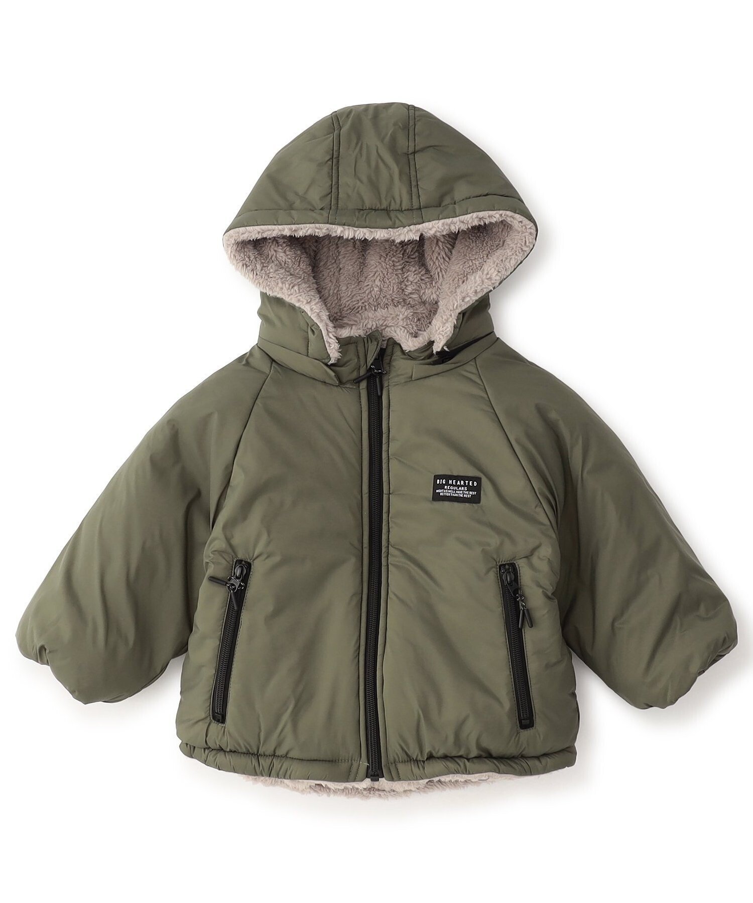 BREEZE WEB限定 リバーシブルウォームブルゾン_マシンウォッシャブル エフオーオンラインストア ジャケット・アウター ダウンジャケット・ダウンベスト グレー ベージュ カーキグリーン【送料無料】