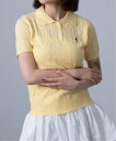 【SALE/40%OFF】Chiina Chiina/(W)ケーブルニット ポロシャツ チェルカ トップス ポロシャツ イエロー ホワイト ブルー