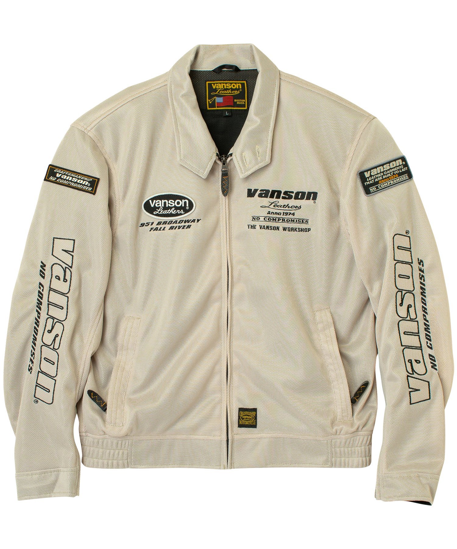 Vanson Leathers MESH SWING-TOP JACKET バンソンレザーズ ジャケット・アウター ライダースジャケット ブラック ホワイト【送料無料】
