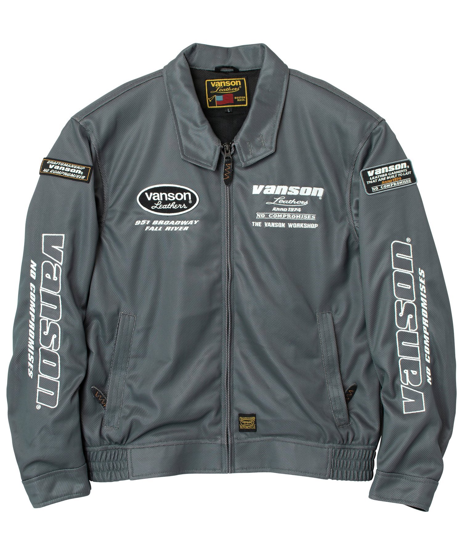 Vanson Leathers MESH SWING-TOP JACKET バンソンレザーズ ジャケット・アウター ライダースジャケット ブラック ホワイト【送料無料】