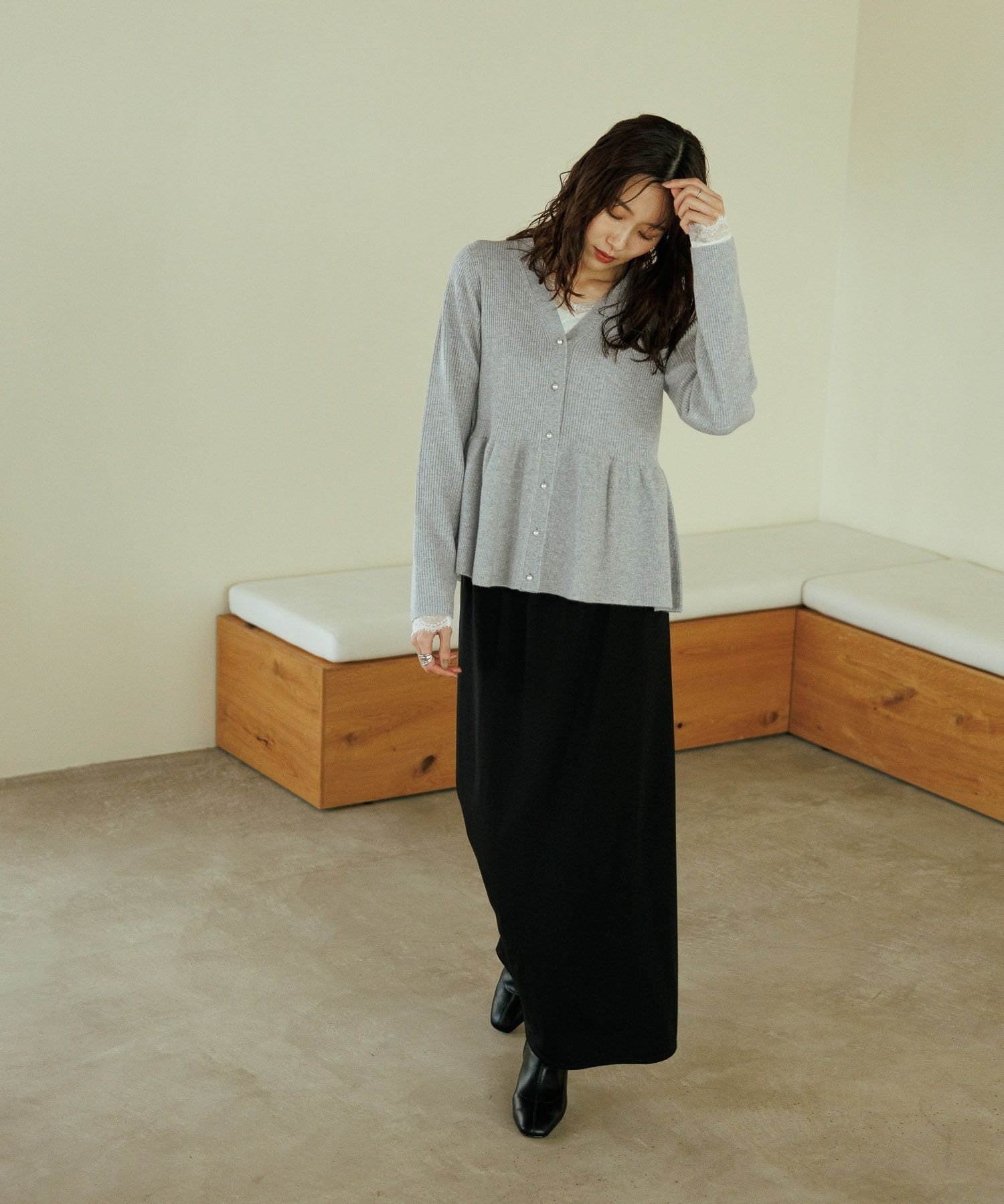 GLOBAL WORK BeauteeレースVネックプルオーバー/ 1054105 グローバルワーク トップス カットソー・Tシャツ ホワイト ブラック stylife-15849152 Rakuten Fashion サンプル画像3