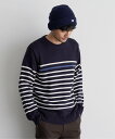 ikka 【洗濯機で洗える】ナバルボーダーニット イッカ トップス その他のトップス グレー ネイビー ホワイト【送料無料】