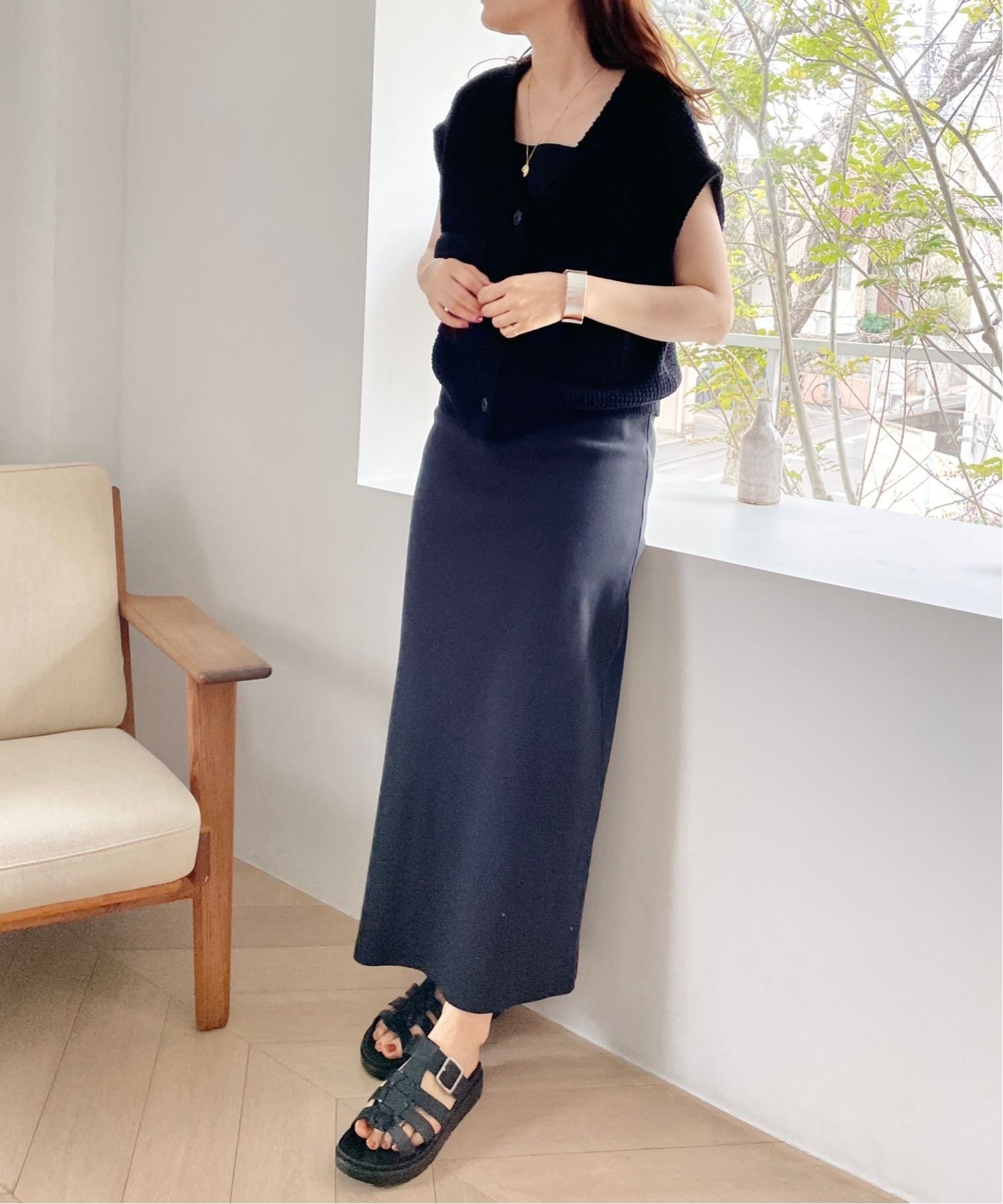 【SALE／67%OFF】LOWRYS FARM メッシュベスト*キャミワンピース2P ローリーズファーム ワンピース・ドレス ワンピース ブラック グリーン ホワイトのサムネイル