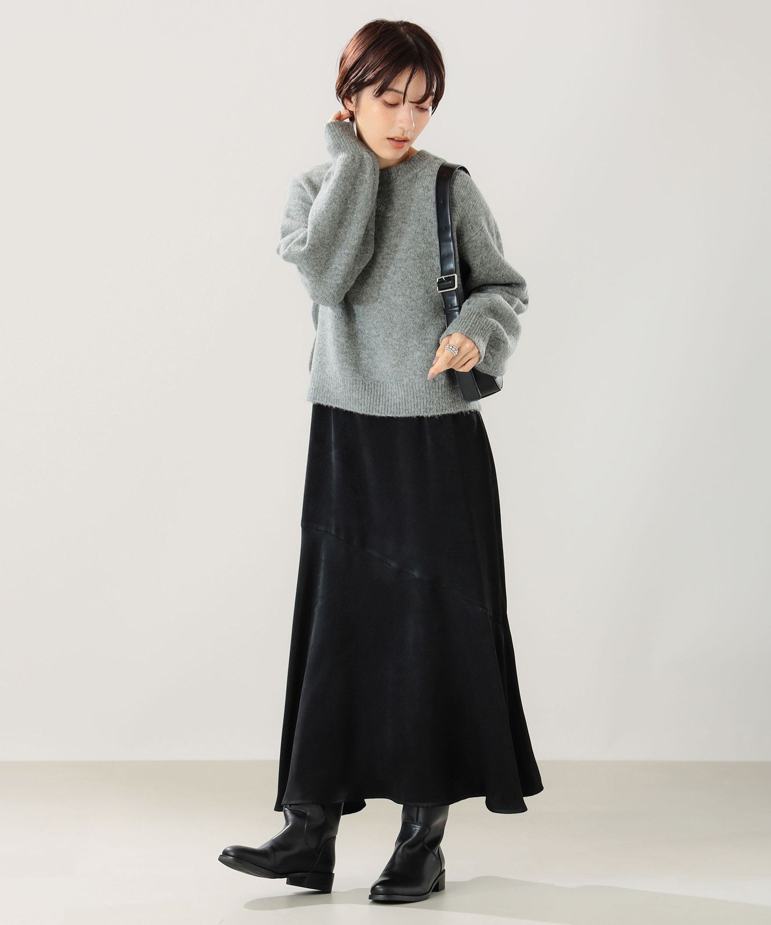 B:MING by BEAMS 【+10％ポイントバック】【2点セット】B:MING by BEAMS / ニット プルオーバー * キャミワンピース セット ビーミング ライフストア バイ ビームス ワンピース・ドレス ワンピース ブラック ブラウン グリーン【送料無料】のサムネイル