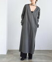 【SALE／30 OFF】DRESSTERIOR CODE A ｜ deep v-neck dress ドレステリア ワンピース ドレス その他のワンピース ドレス グレー【送料無料】