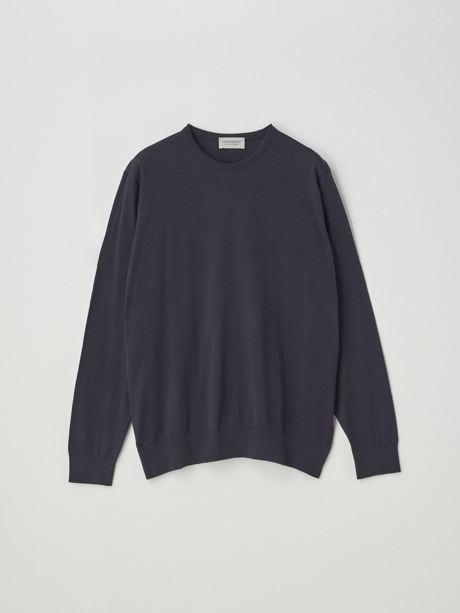 JOHN SMEDLEY Crew neck Long sleeved Pullover ｜ DAVID ｜ 30G MODERN FIT ジョンスメドレー トップス ニット ネイビー【送料無料】