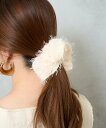 BIRTHDAY BAR シャギービッグシュシュ バースデイバー ヘアアクセサリー その他のヘアアクセサリー ベージュ ブラック