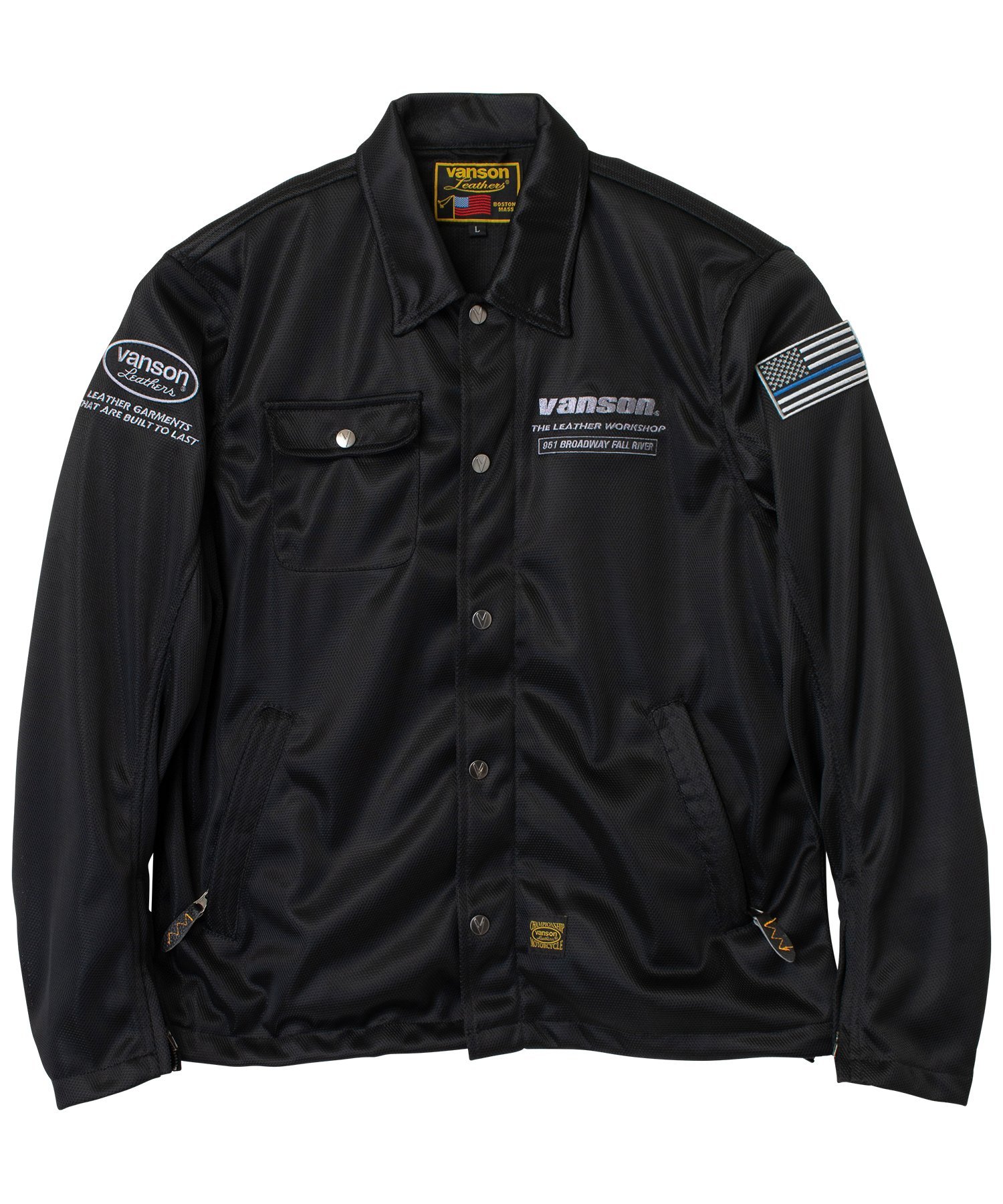 Vanson Leathers MESH COACH JACKET バンソンレザーズ ジャケット・アウター ライダースジャケット ブラック【送料無料】