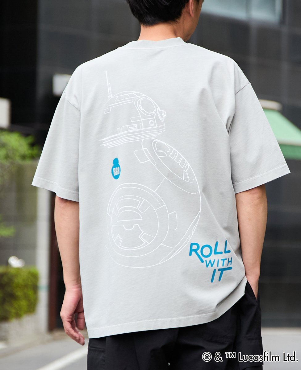 MEN'S MELROSE MASTER FRAME / STARWARS / BB8 Tシャツ メンズメルローズ トップス カットソー・Tシャツ グレー ホワイト
