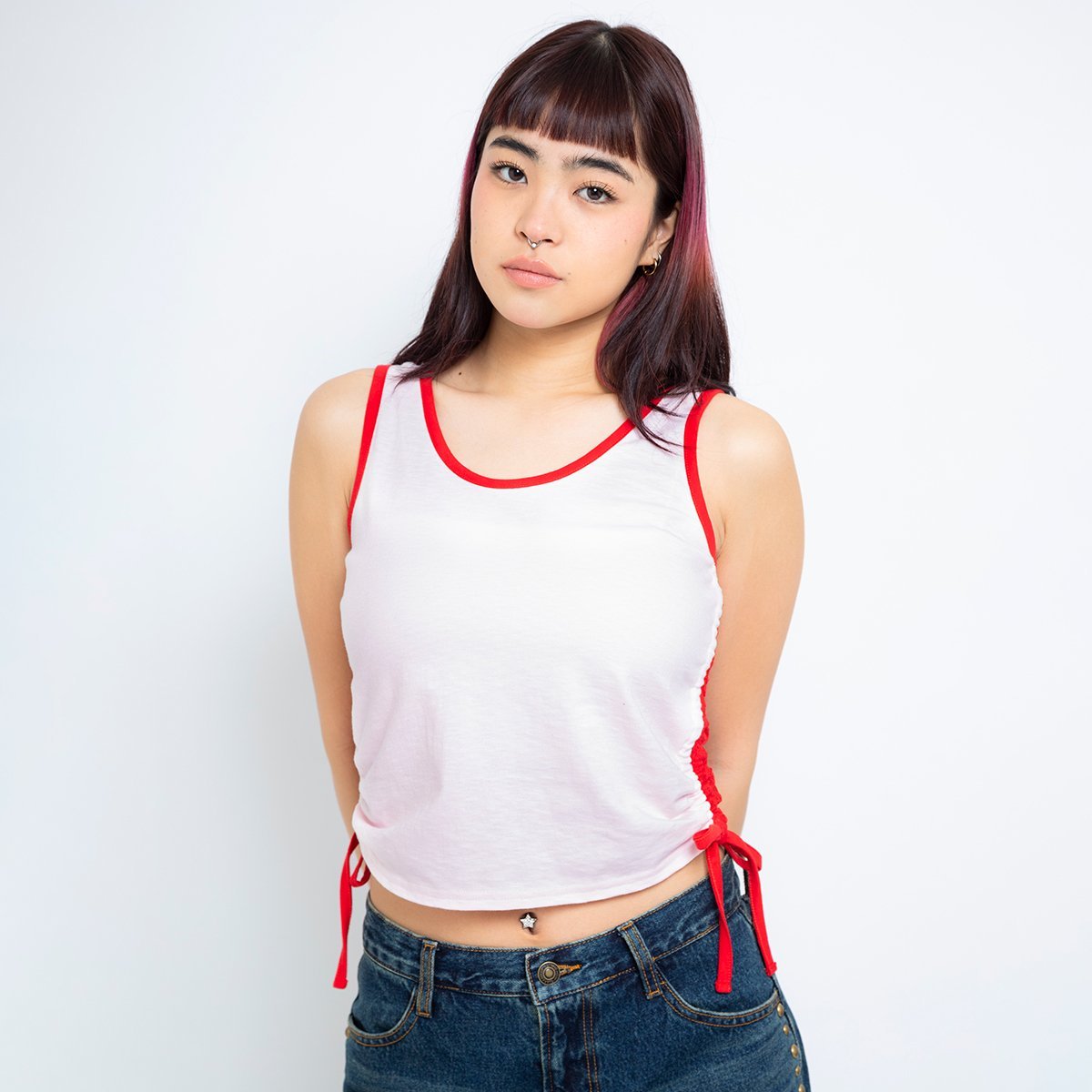 atmos pink atmos pink 2WAY Side shirring Tank Top PINK アトモス トップス ノースリーブ・タンクトップ ピンク【送料無料】