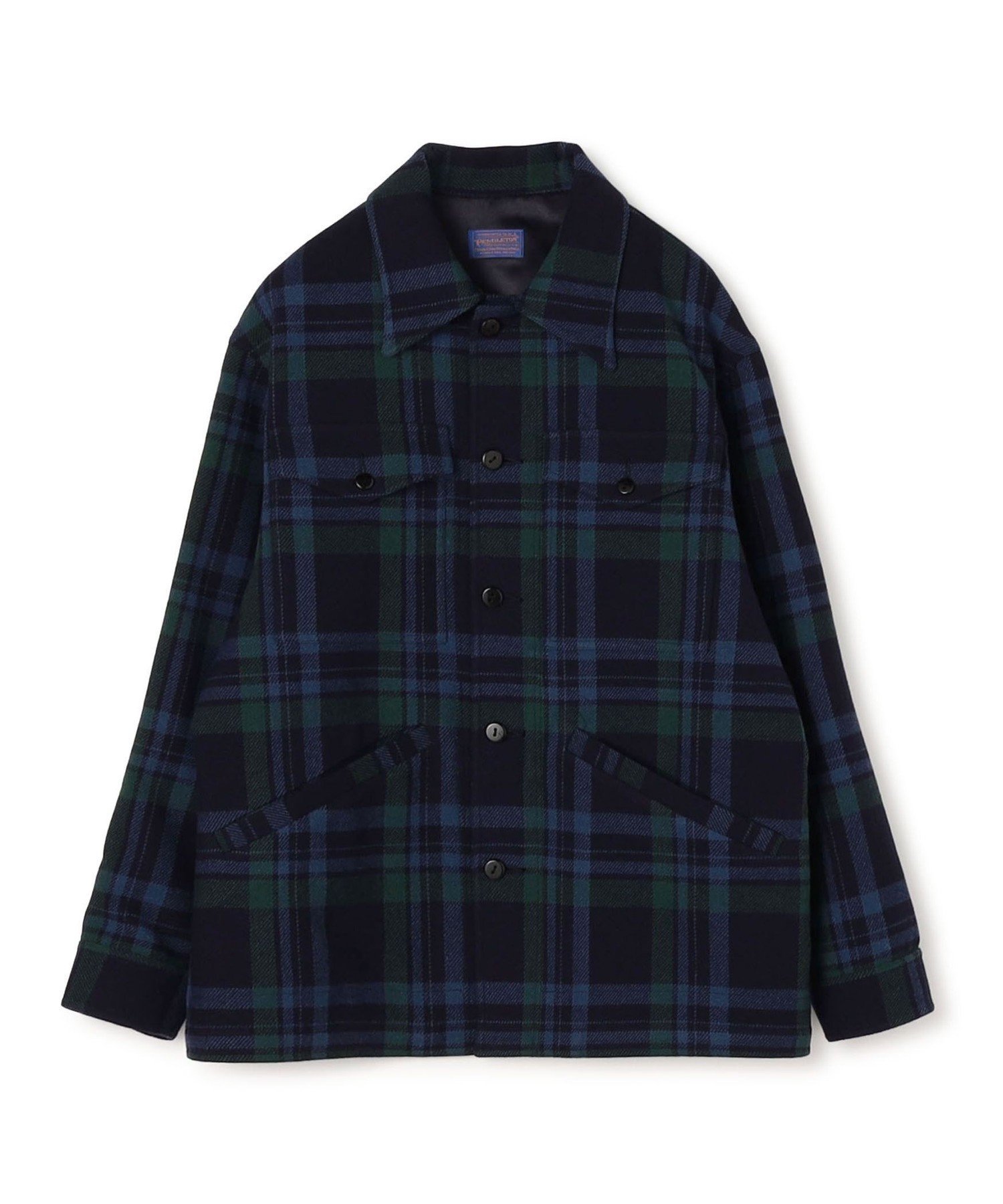 【WEB先行予約・別注】PENDLETON ウールチェック CPO シャツブルゾン トゥモローランド ジャケット・アウター ブルゾン・ジャンパー オレンジ ネイビー
