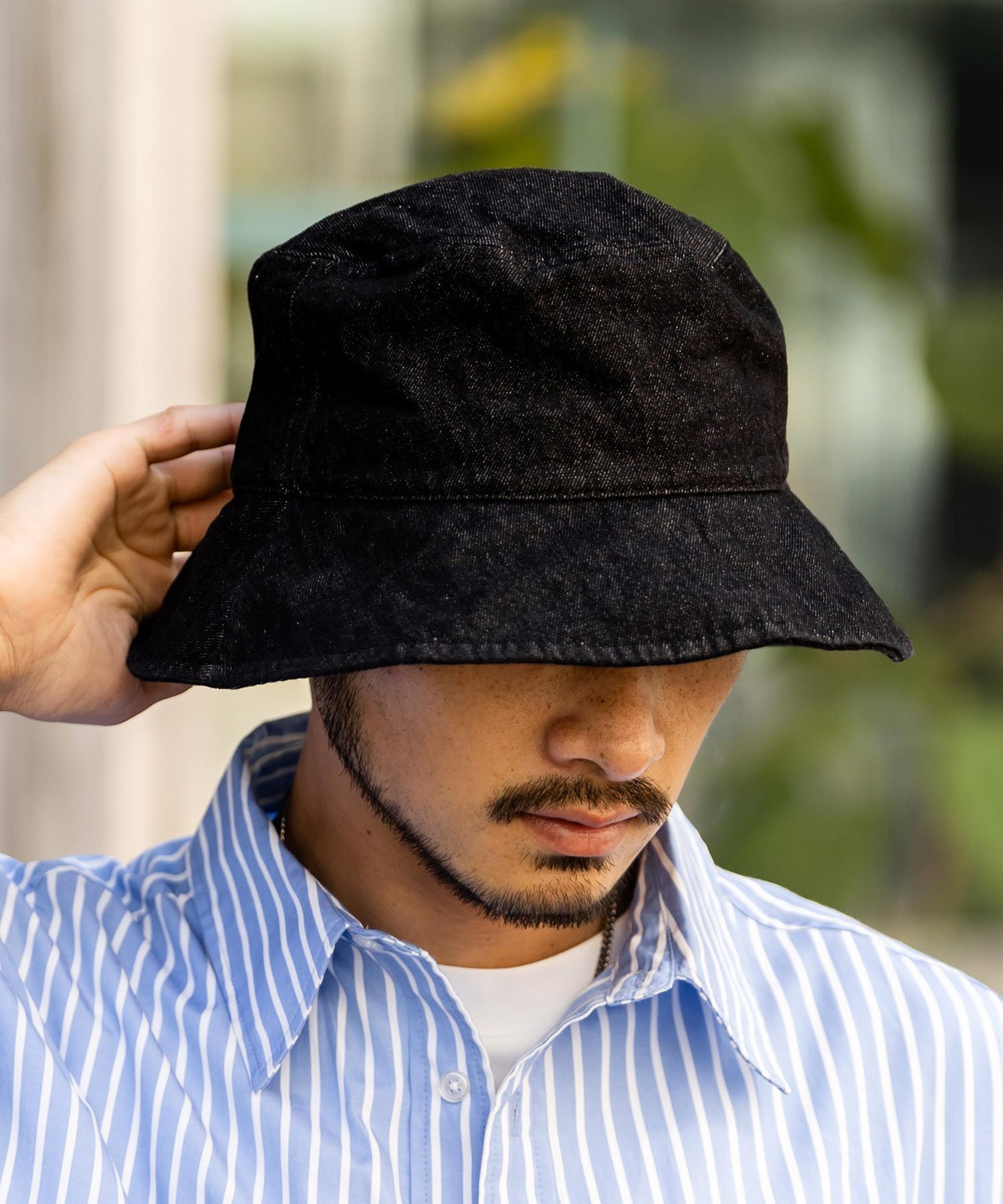 newhattan NEWHATTAN Bucket Hat denim デニムバケットハット ロッキーモンロー 帽子 ハット ブラック ブルー