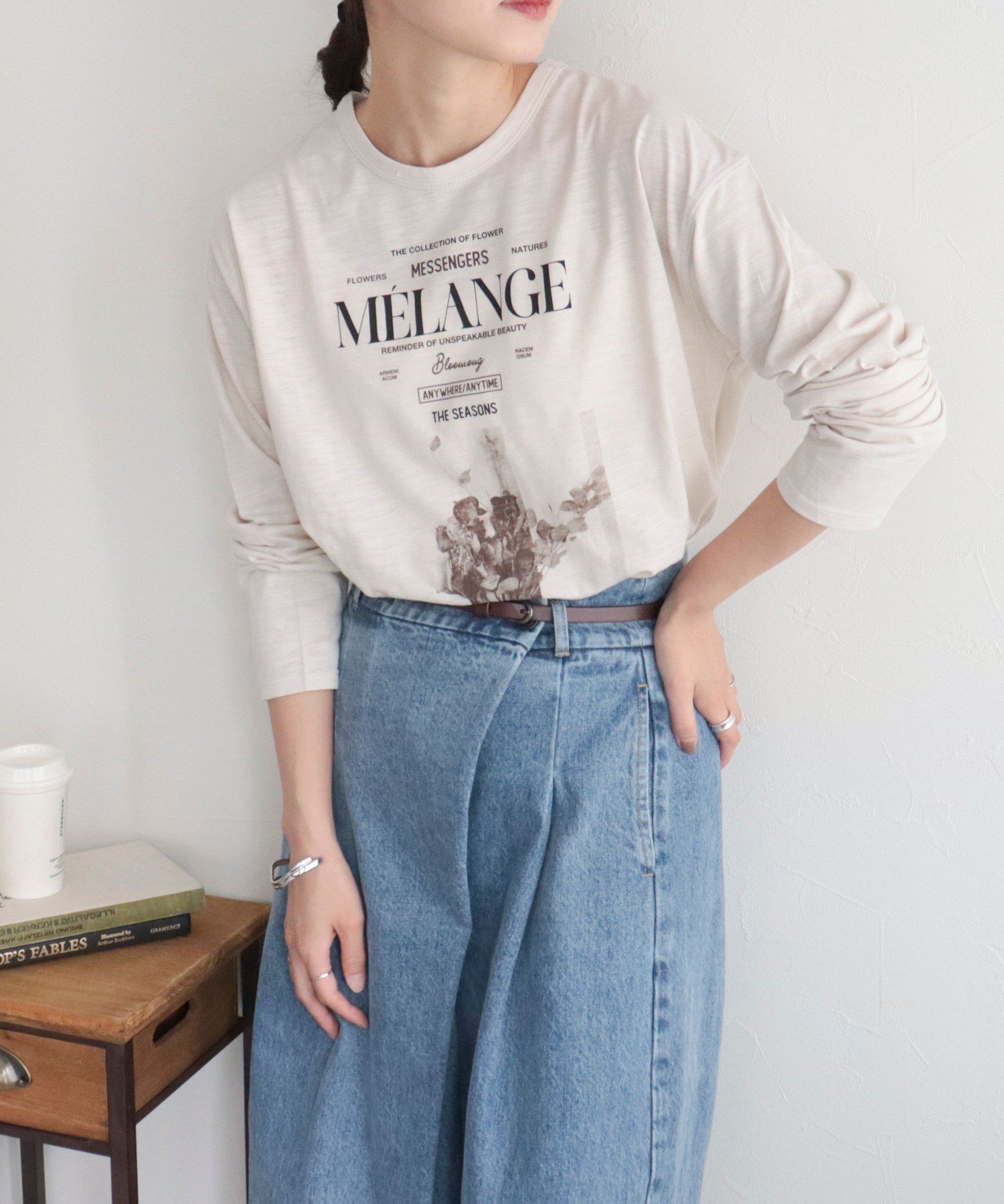 【SALE／60%OFF】fredy emue スラブ天竺PHOTO ロンT フレディ アンド グロスター トップス カットソー・Tシャツ ホワイト ブルー ピンクのサムネイル