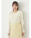 earth music&ecology 袖ポイントニットプルオーバー レディース/春/24SS アースミュージック&エコロジー トップス ニット ホワイト ブルー ネイビー グレー