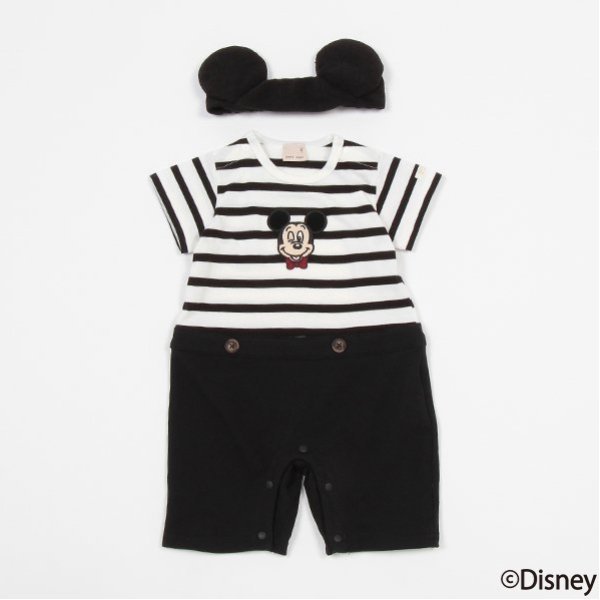【SALE／30%OFF】petit main 【Disney】ヘアバンド付きカバーオール ナルミヤオンライン マタニティウェア・ベビー用品 ロンパース・カバーオール ブラック ブルーのサムネイル
