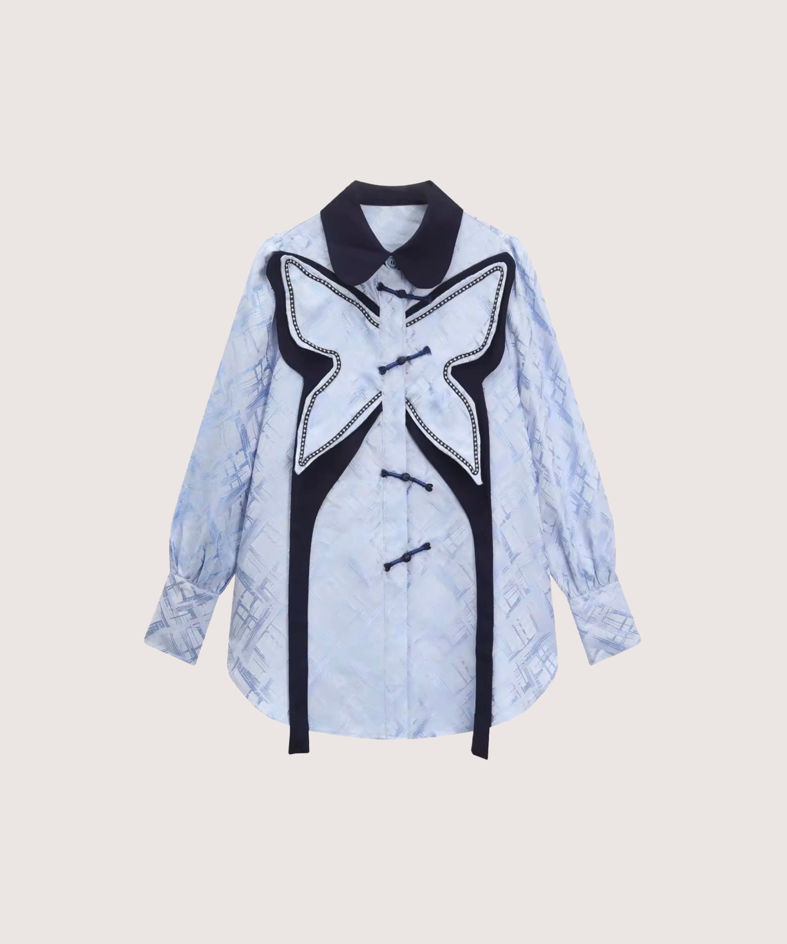 LA POMME petit Butterfly Design Blouse ラポミ・プチ トップス シャツ・ブラウス ブルー【送料無料】