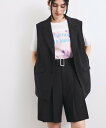 【SALE/50%OFF】VIS 【セットアップ対応】サイド深スリットジレベスト ビス トップス ベスト・ジレ カーキグリーン ブラック