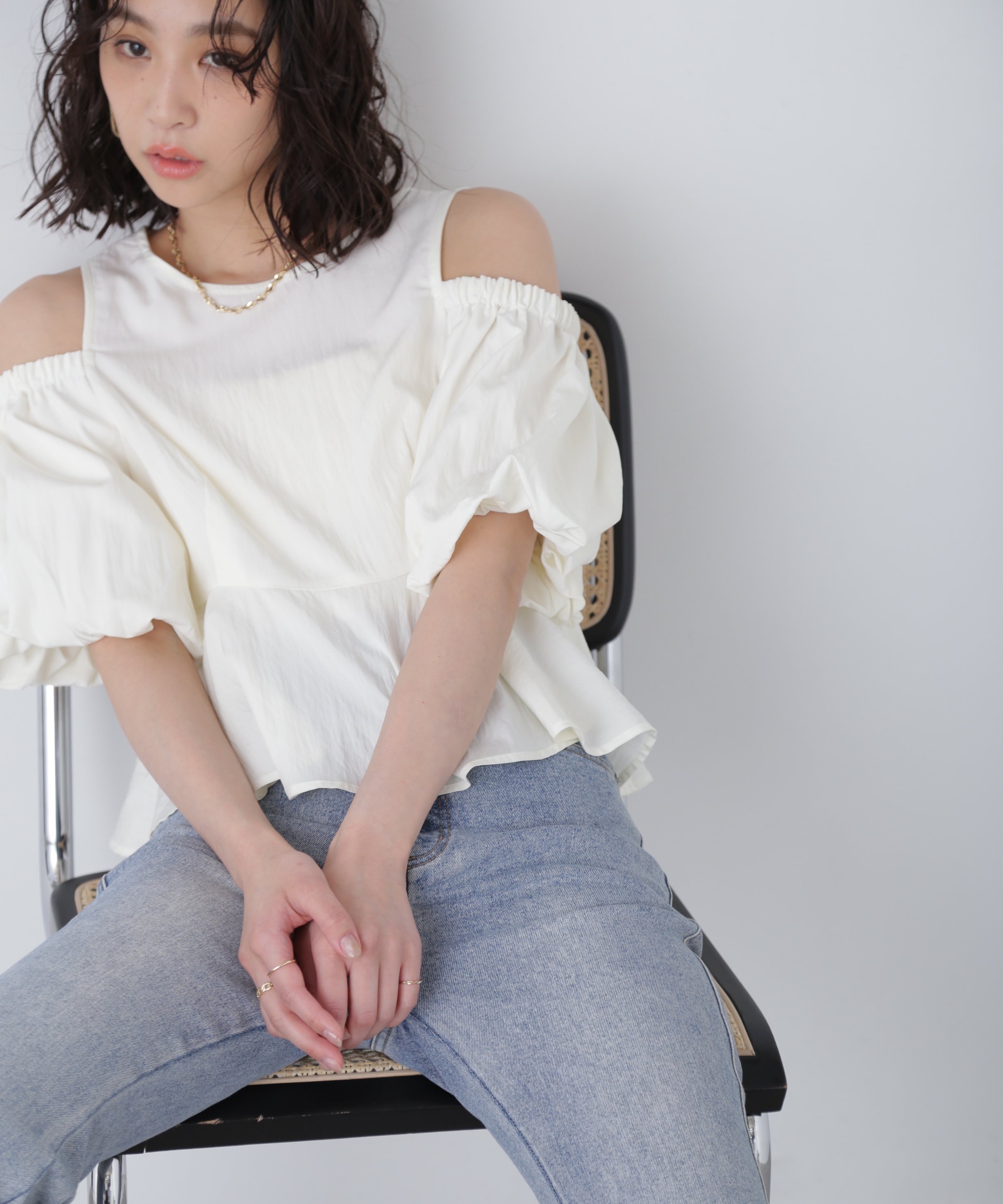 【SALE／40%OFF】FREE'S MART オフショルペプラムブラウス フリーズ マート トップス シャツ・ブラウス..