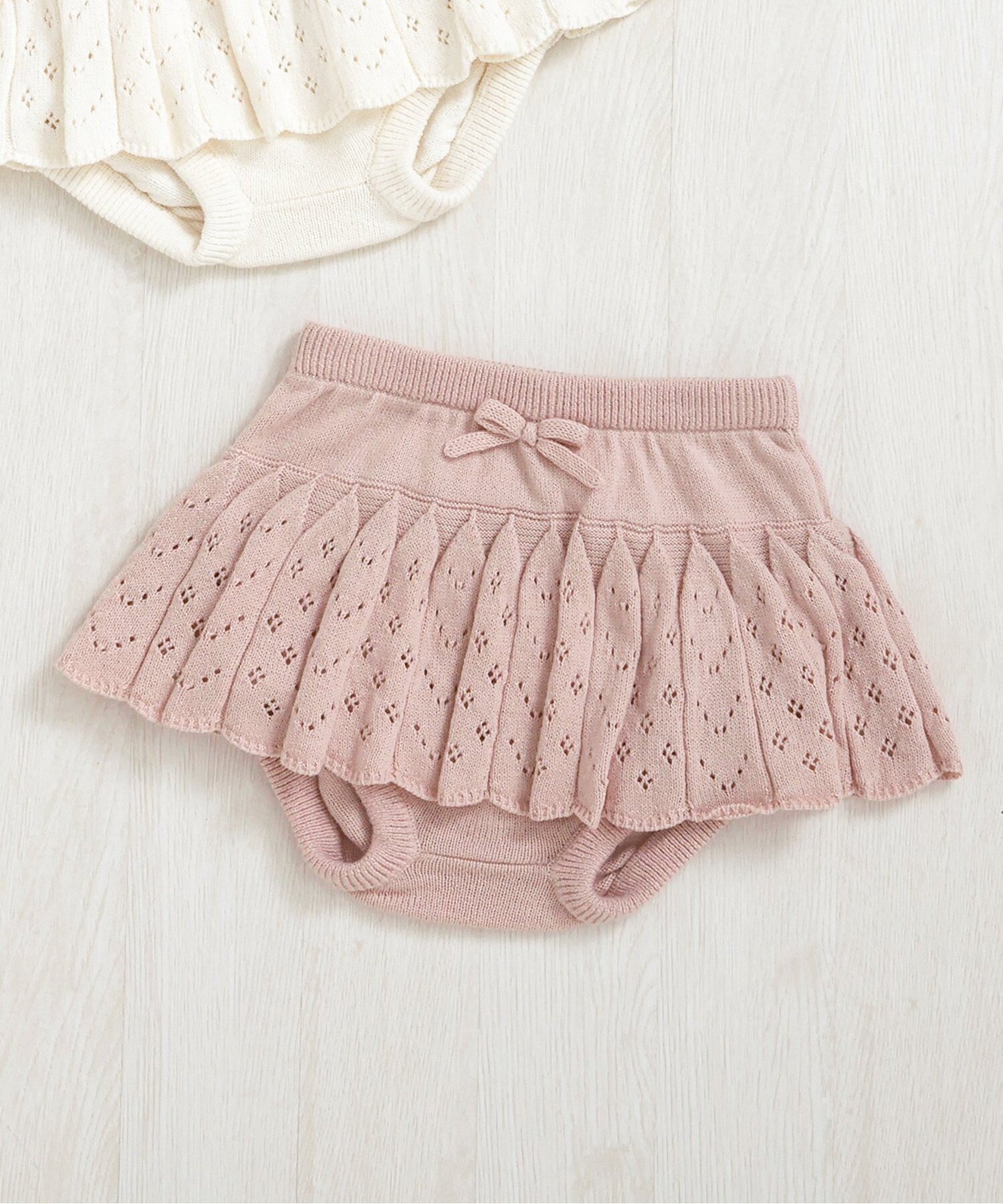 apres les cours スカート付きニットブルマ エフオーオンラインストア マタニティウェア・ベビー用品 その他のベビーグッズ ピンク ホワイト 2