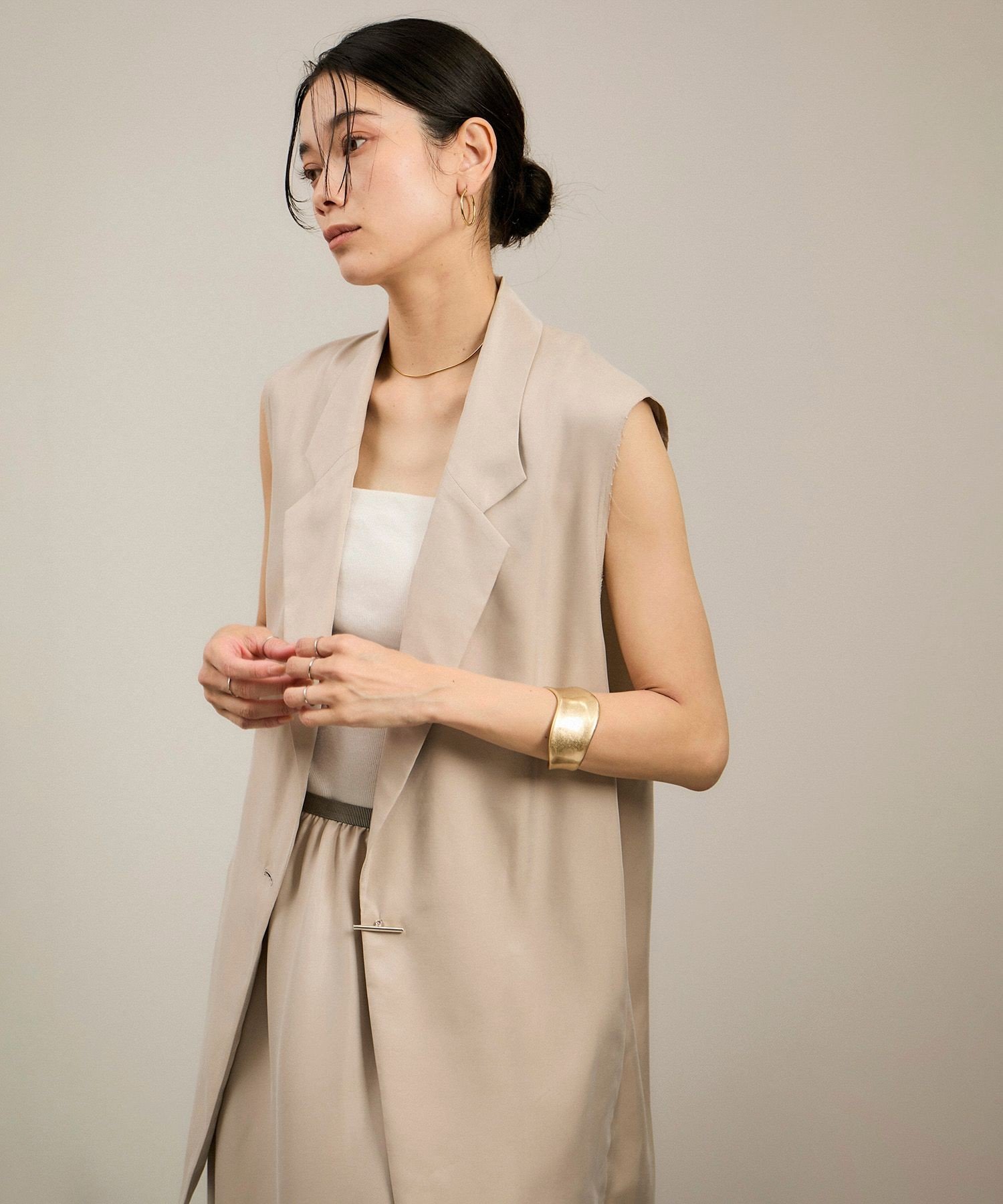 【SALE／70%OFF】SALON adam et rope' キュプラツイルジレブラウス[セットアップ対応] サロン アダム ..