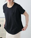 【SALE/47%OFF】mitis mitis/(W)綿100% ラウンドヘム胸ポケット付きTシャツ リラクロ トップス カットソー・Tシャツ カーキグリーン...