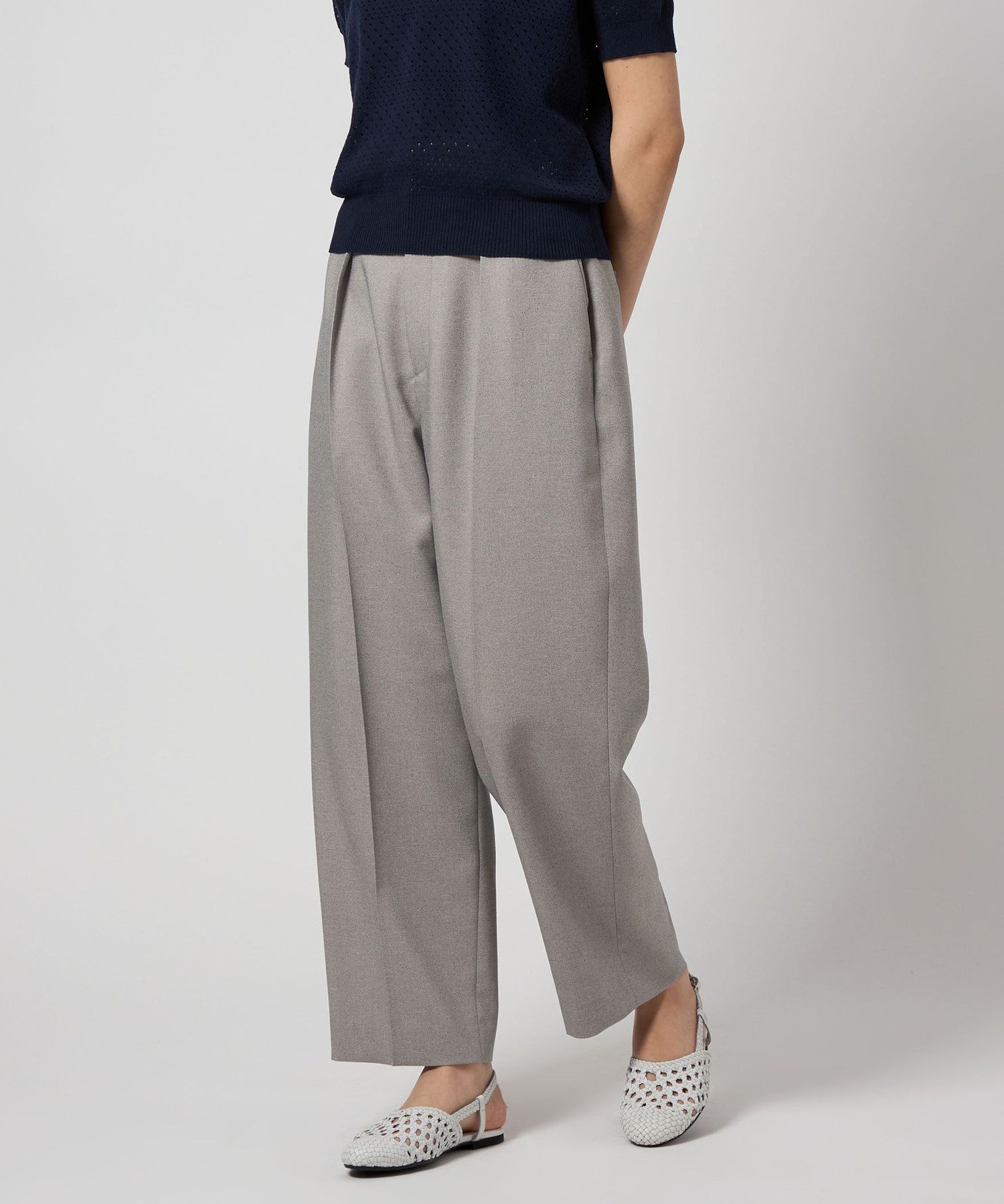 Steven Alan ＜Steven Alan＞スラブ オックス ワイド テーパードパンツ ユナイテッドアローズ アウトレット パンツ その他のパンツ ブラウン グレー