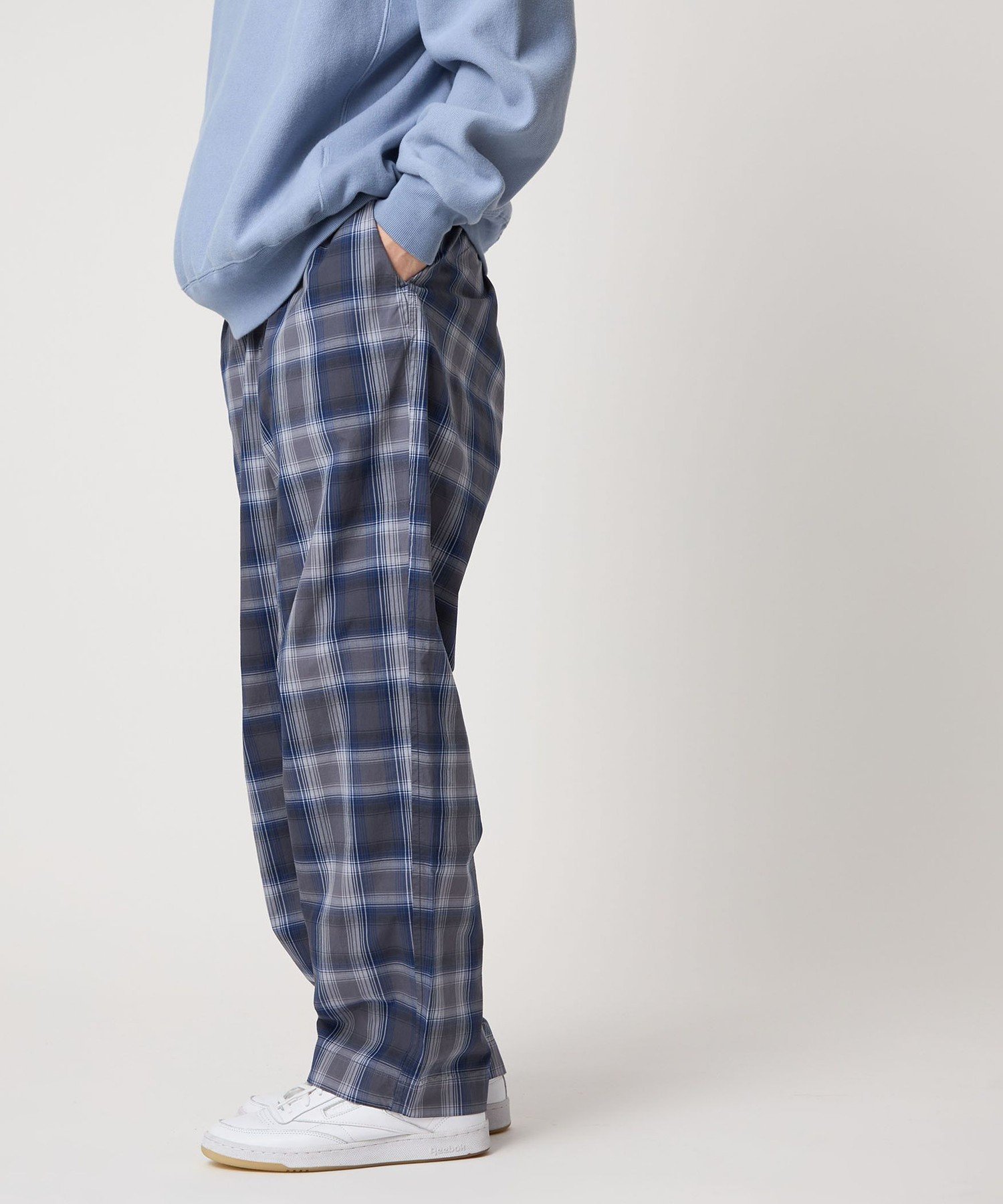 ＜CITEN＞オンブレーチェックナップパンツ ユナイテッドアローズ アウトレット パンツ その他のパンツ ネイビー ブラウン