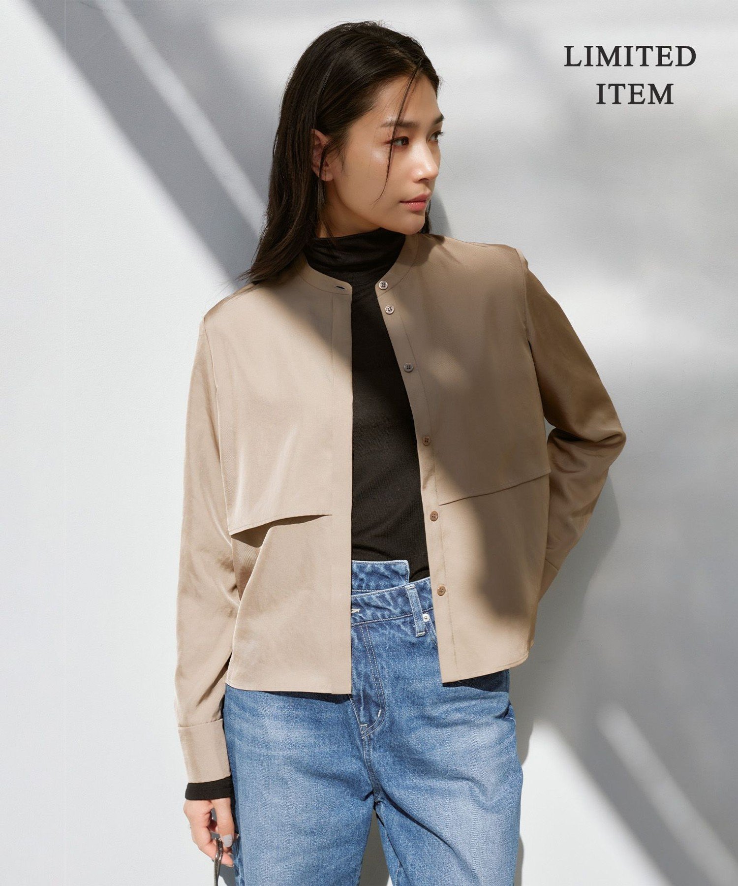 【SALE／30%OFF】ICB 【WEB限定・洗える】シルキーツイル クロップドシャツ アイシービー トップス シ..