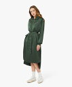 LACOSTE サイドスリット シャイニーツイルロングドレス ハーフジップワンピース ラコステ ワンピース・ドレス シャツワンピース【送料無料】