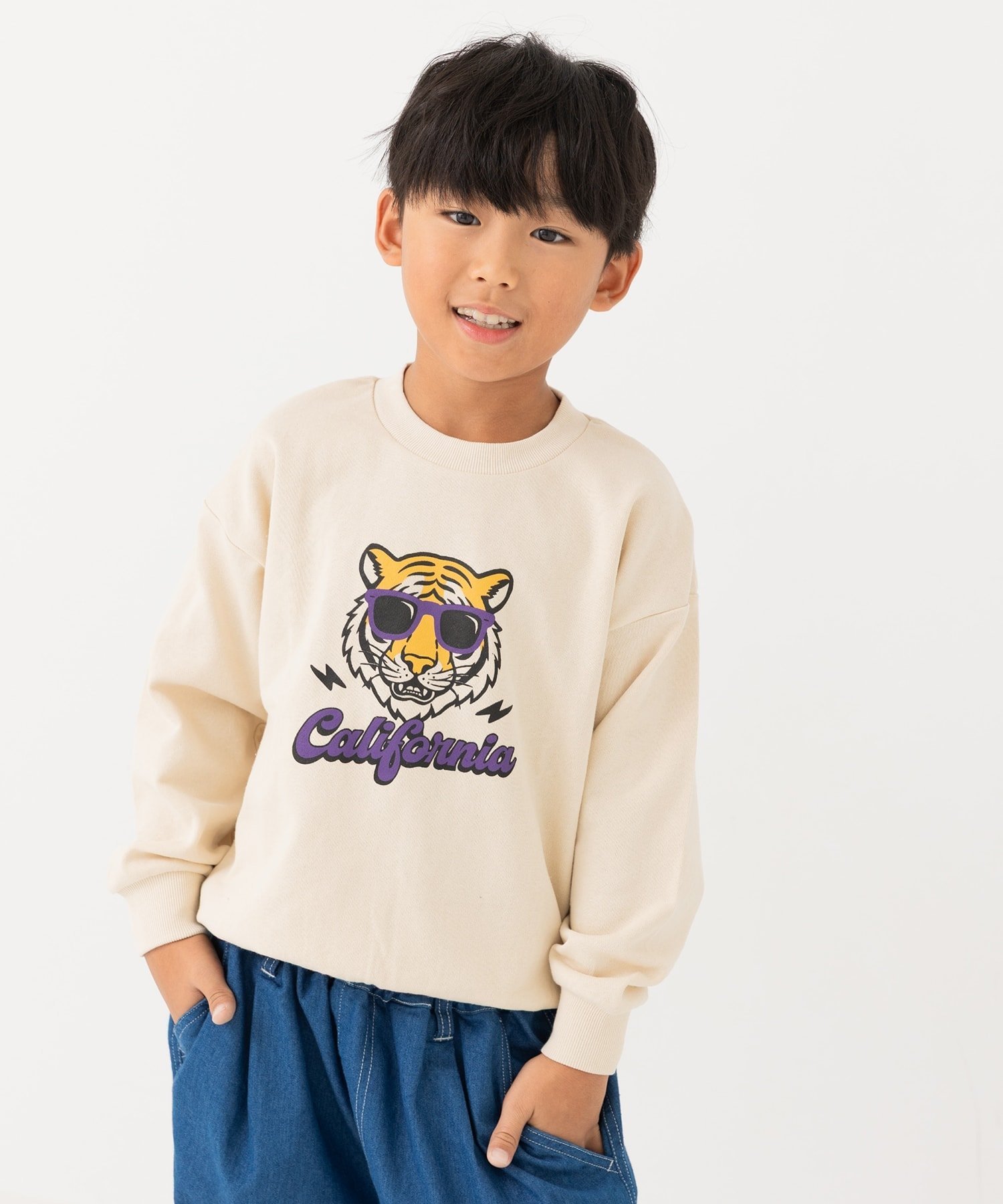 chil2 綿100% プリント裏毛トレーナー チルツー トップス スウェット・トレーナー ブラック ネイビー ..