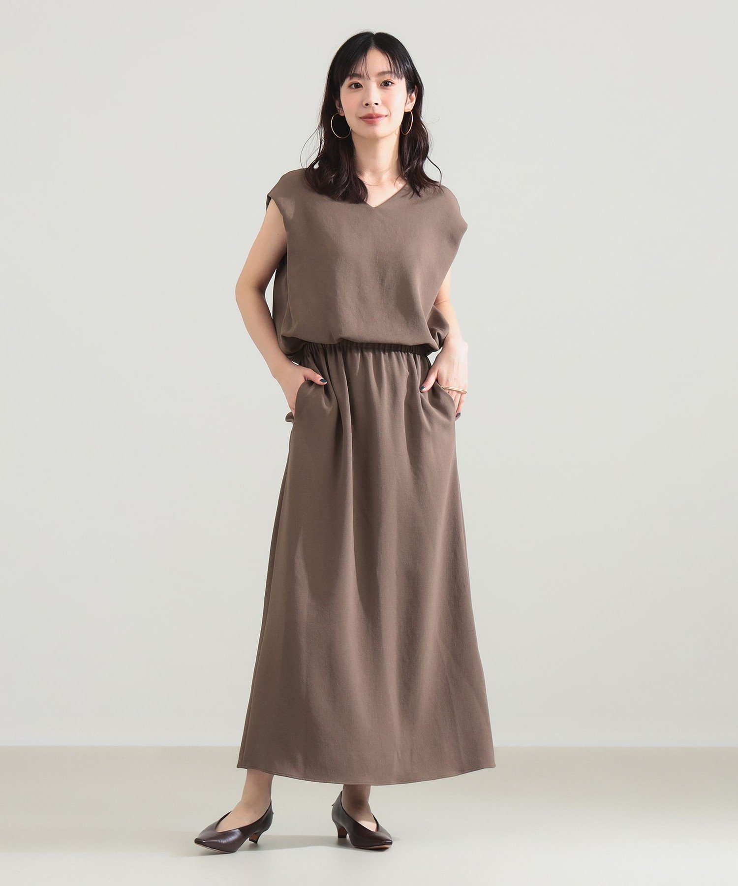 Demi-Luxe BEAMS Vネック バック シアーワンピース デミルクス ビームス ワンピース ドレス その他のワンピース ドレス ブラック【送料無料】