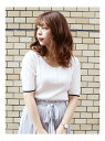ヘンリーネックワイドリブショートスリーブトップス ダズリン ニット【送料無料】