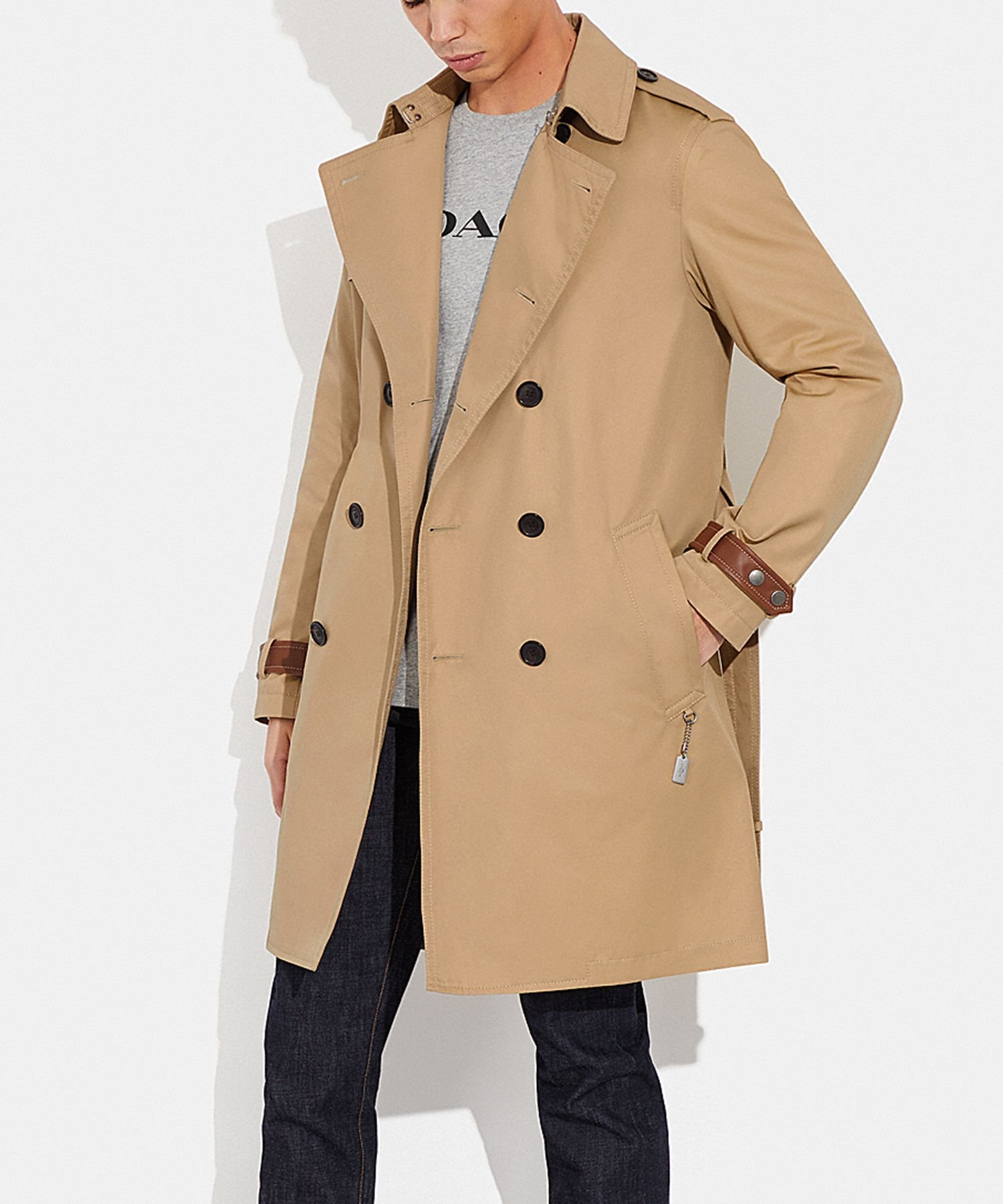 【SALE／62%OFF】COACH OUTLET トレンチ コーチ　アウトレット ジャケット・アウター トレンチコート ベージュ【送料無料】のサムネイル