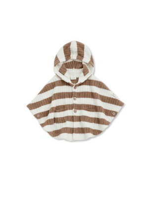 【SALE/30%OFF】gelato pique 【BABY】スムーズィーリブボーダーポンチョ ジェラートピケ トップス パーカー・フーディー ブラウン ピンク【送料無料】