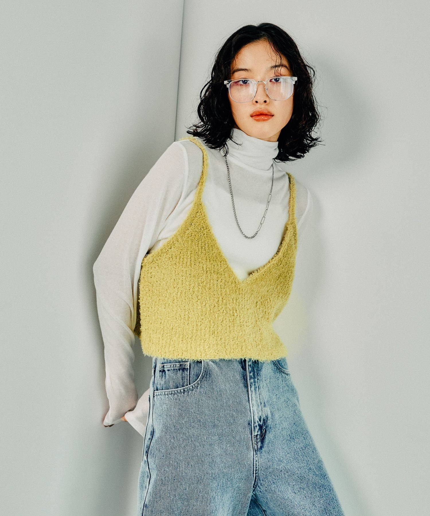 【SALE／50%OFF】LEPSIM 5ゲージシャギービスチェ レプシィム トップス その他のトップス イエロー ブ..