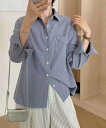 【SALE/30%OFF】aimoha - select - aimoha -select-/ポケット付きオーバーカラーシャツ アイモハ トップス シャツ・ブラウス レッド ブルー ブラウン ベージュ