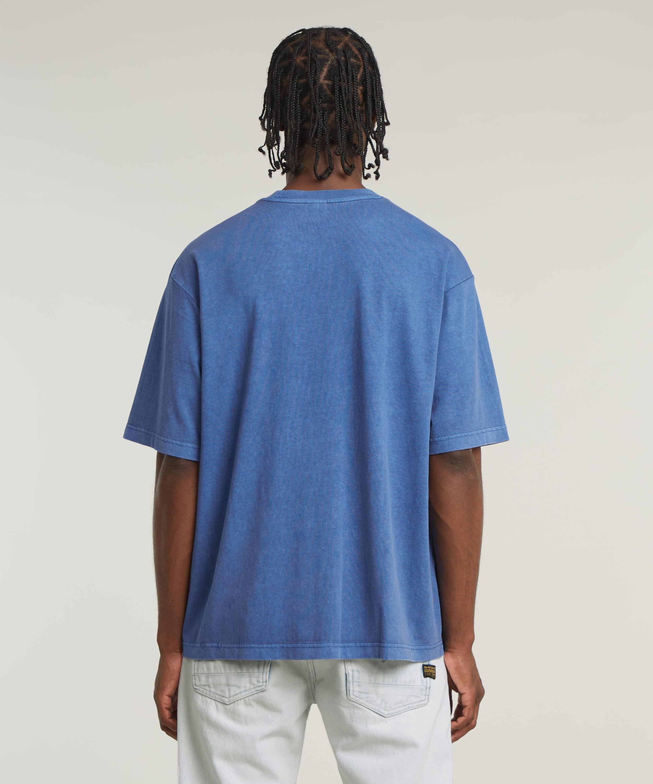 【SALE／40%OFF】G-Star RAW 【公式ショップ】OVERDYED CENTER CHEST BOXY T-SHIRT/オーバーダイオーバーサイズロゴTシャツ ジースターロゥ トップス カットソー・Tシャツ ブルー【送料無料】