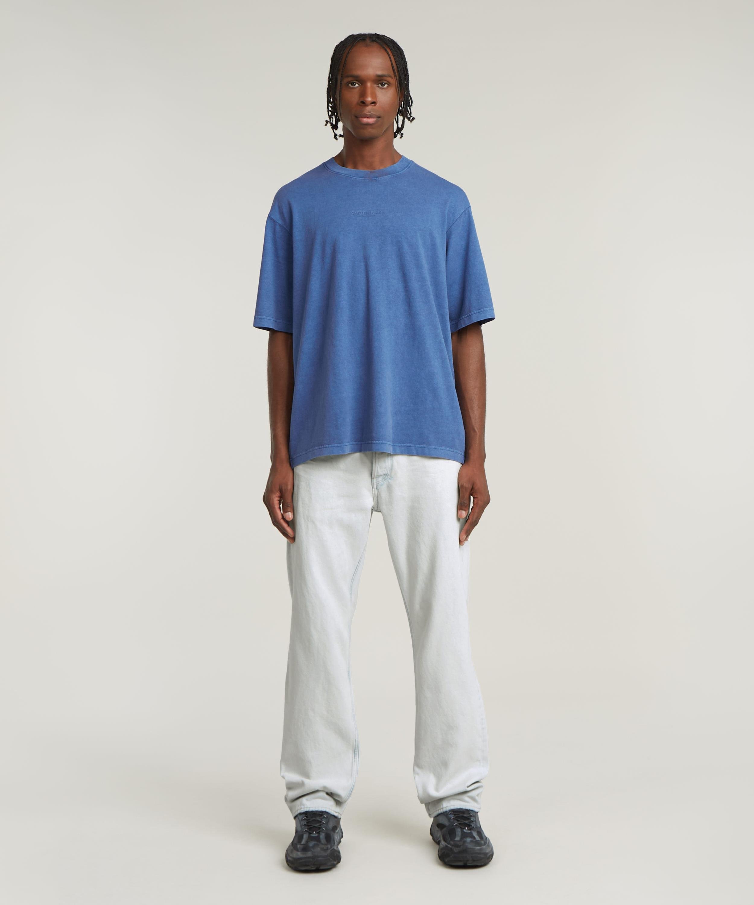 【SALE／40%OFF】G-Star RAW 【公式ショップ】OVERDYED CENTER CHEST BOXY T-SHIRT/オーバーダイオーバーサイズロゴTシャツ ジースターロゥ トップス カットソー・Tシャツ ブルー【送料無料】