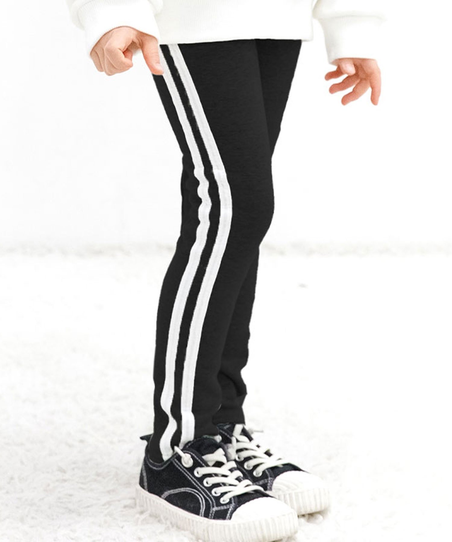 子供服 Bee 裏起毛レギンスパンツ ダブルライン 子供服 キッズ 女の子 男の子 Bee カンコクコドモフク ビー パンツ その他のパンツ ピンク グレー ネイビー ホワイト ブラック パープル ブルー