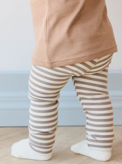 JAMIE KAY レギンスNarrow Stripe Tweed/Cloud/オーガニックコットンモダール ジェイミーケイ マタニティウェア・ベビー用品 ロンパース・カバーオール