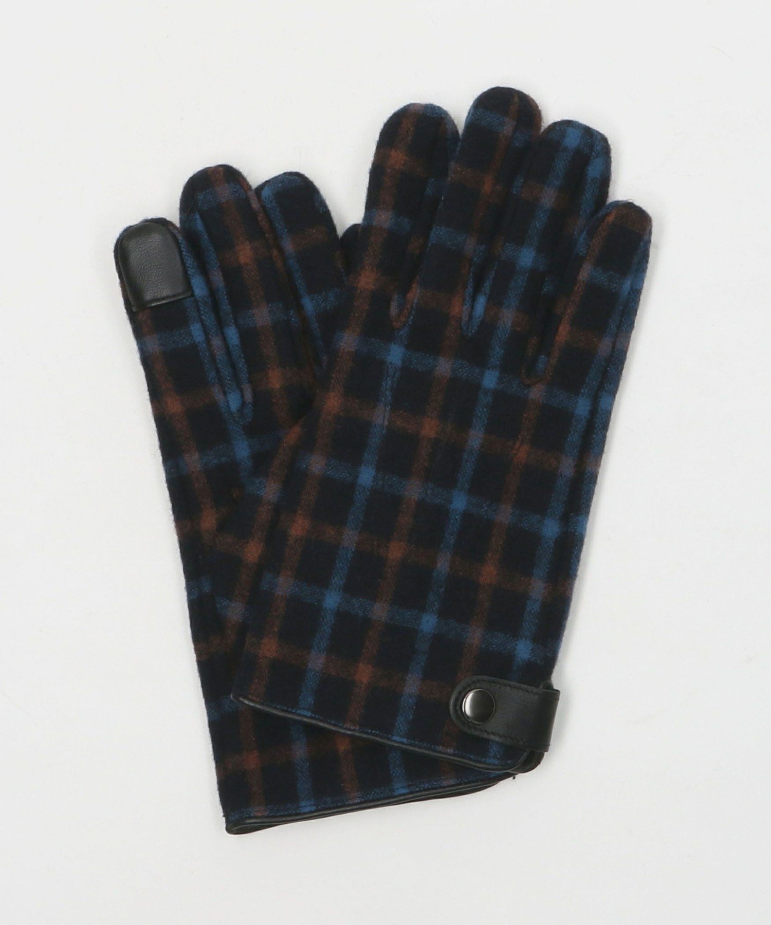 【SALE／30%OFF】UNITED ARROWS green label relaxing モダン チェック グローブ -タッチスクリーン対応- ユナイテッドアローズ アウトレット ファッション雑貨 手袋 ネイビー【送料無料】