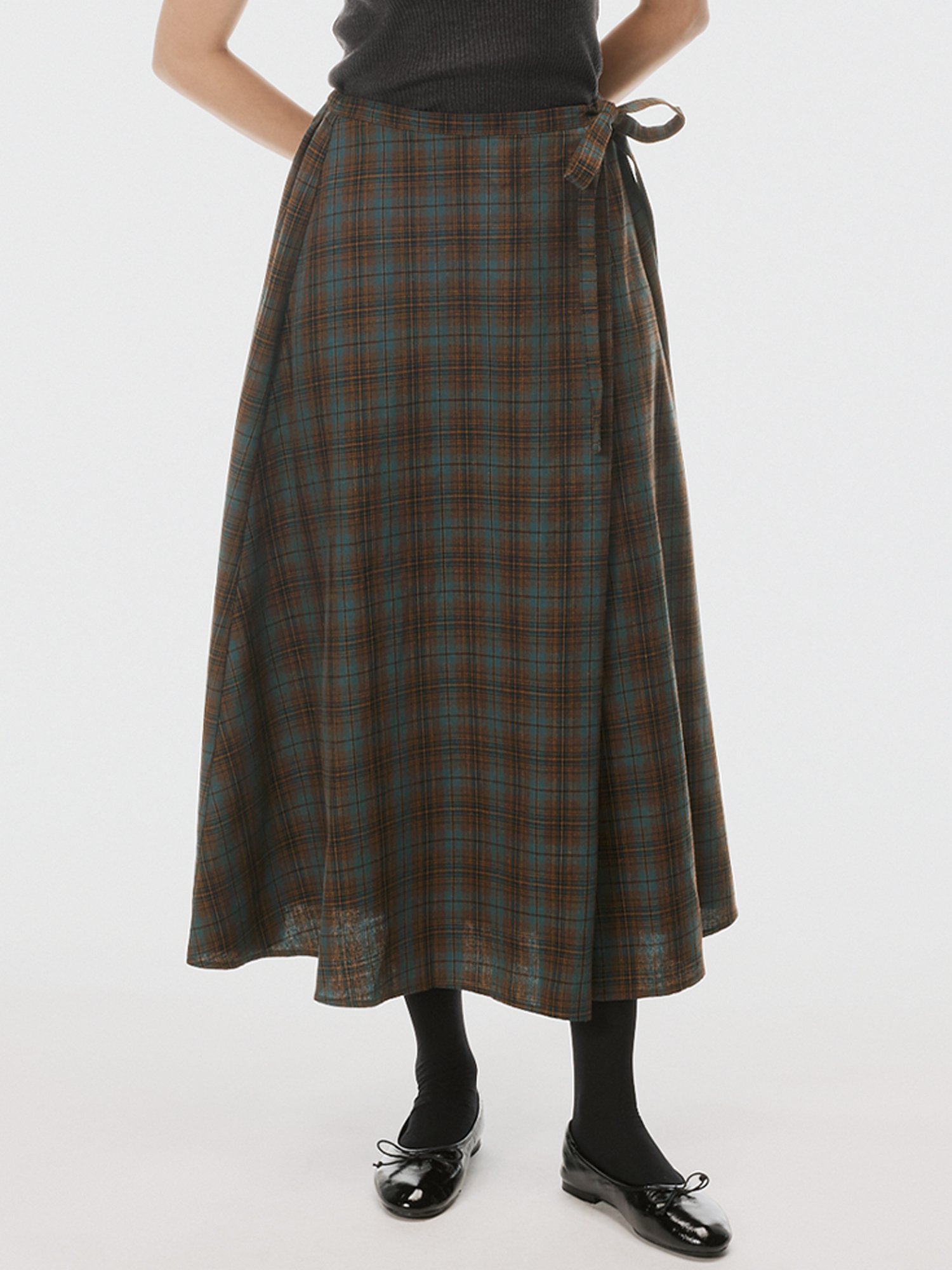 【SALE／32%OFF】coca チェック柄ラップスカート コカ スカート ロング・マキシスカートのサムネイル